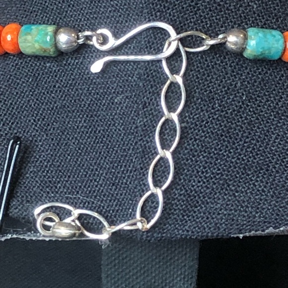 JAY KING DTR Desert Rose Turquoise Coral Triple Strand Sterling Silver Necklace - Picture 7 of 17